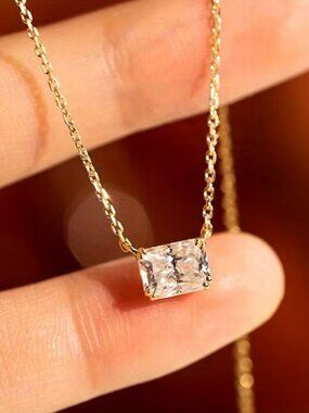 14K Gold Womens 1ct Solitaire Diamond Pendant Necklace 18" Ladies New Jewelry